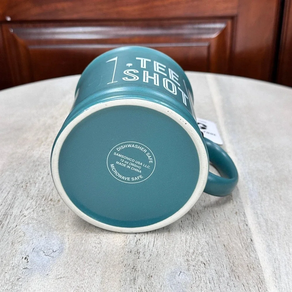 Tee Shot Golf Mug With 6-in-1 Divot Tool Festive Voice Green 12 oz New